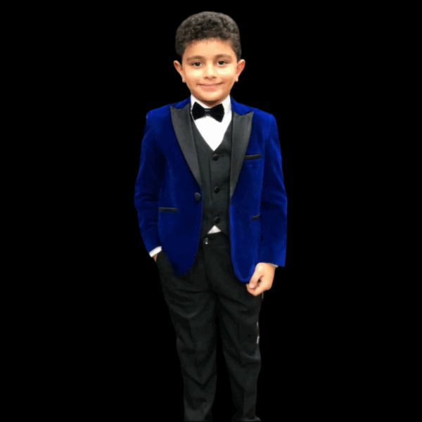 Boys' 5-Piece Formal Suit Set - Katefa -BLUE V