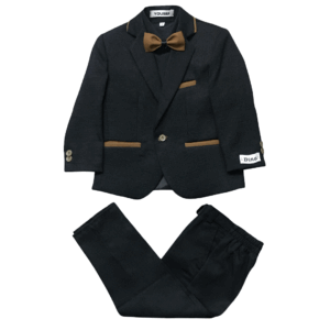 Boys' 4-Piece Semi-Casual Suit Set - BLACK