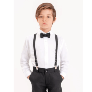 Kids Bow-Tie and Pants Suspenders - BLACK