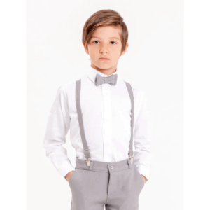 Kids Bow-Tie and Pants Suspenders - GREY