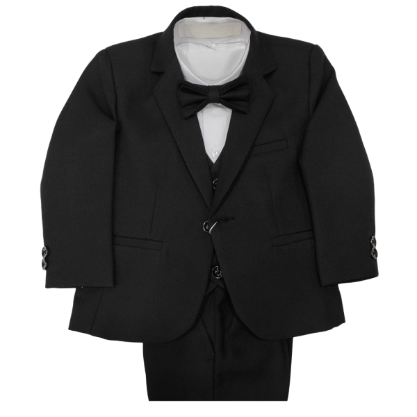 Kids’ 5-Piece Formal Suit Set – BLACK