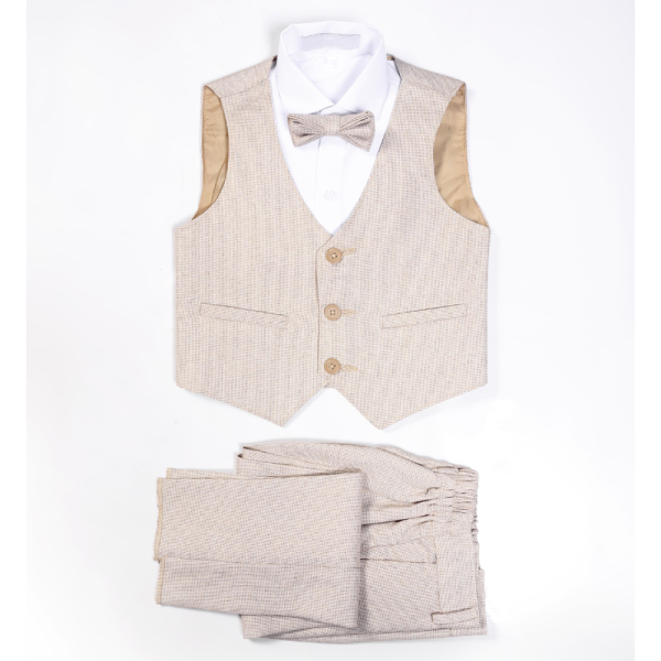 Boys’ 4-Piece Formal Suit Set – BEIGE