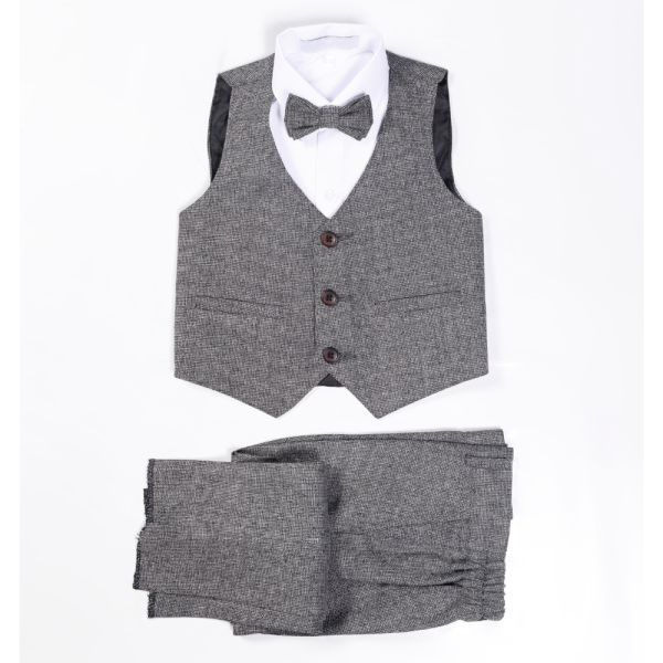 Boys’ 4-Piece Formal Suit Set – DARK GRAY