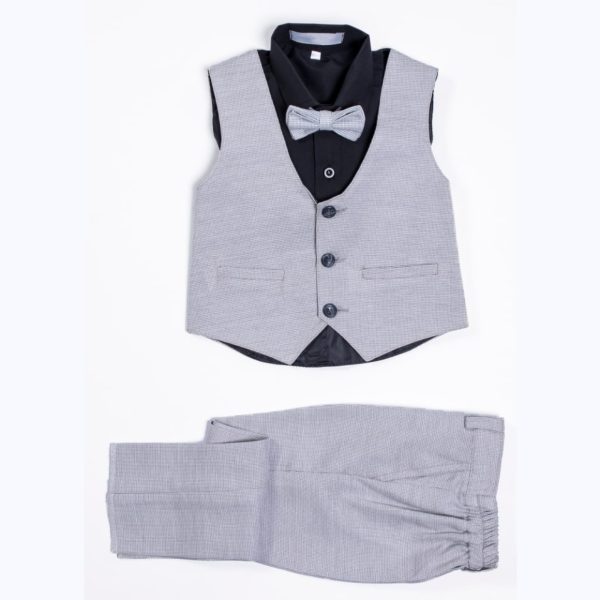 Boys’ 4-Piece Formal Suit Set – LIGHT GRAY