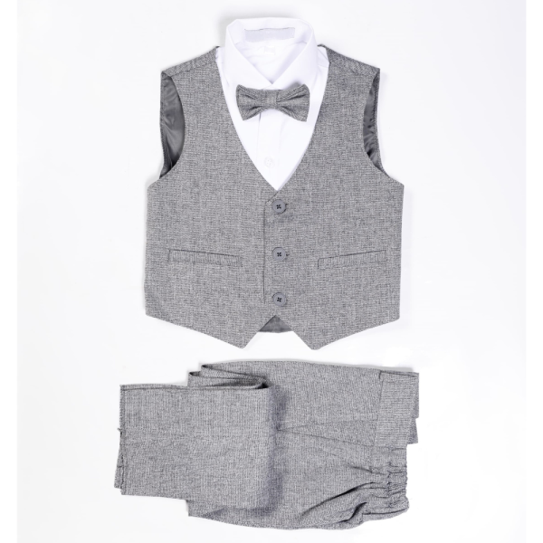 Boys’ 4-Piece Formal Suit Set – GRAY