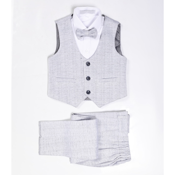 Boys’ 4-Piece Formal Suit Set – SILVER