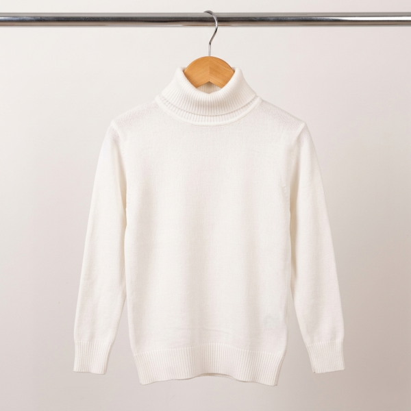 Thermal Premium High Neck Lycra Pullover For Kids – WHITE