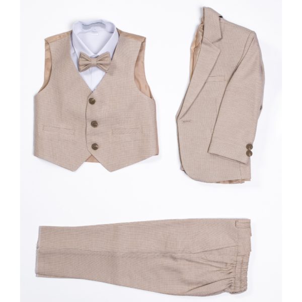 Kids’ 5-Piece Formal Suit Set – BEIGE