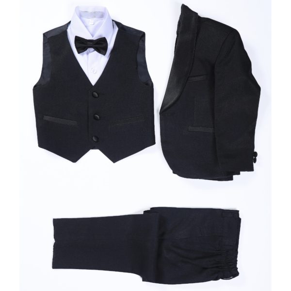 Kids’ 5-Piece Formal Suit Set – BLACK-U
