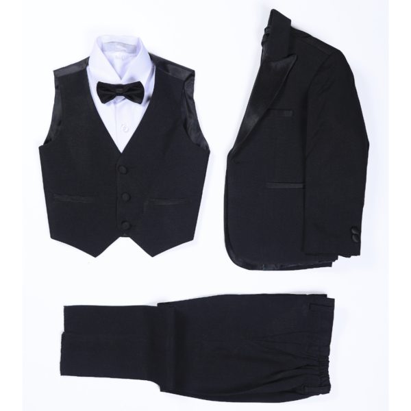 Kids’ 5-Piece Formal Suit Set – BLACK-V