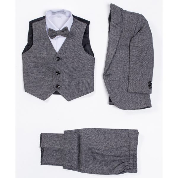 Kids’ 5-Piece Formal Suit Set – DARK GRAY