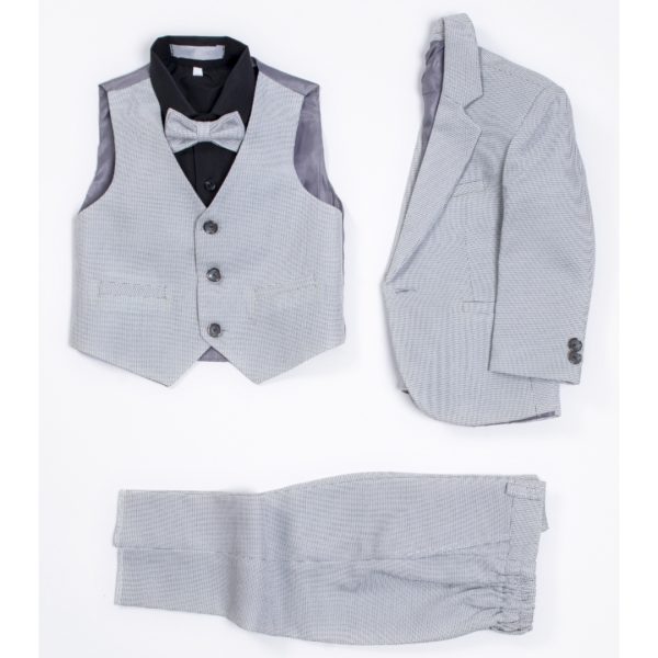 Kids’ 5-Piece Formal Suit Set – LIGHT GRAY