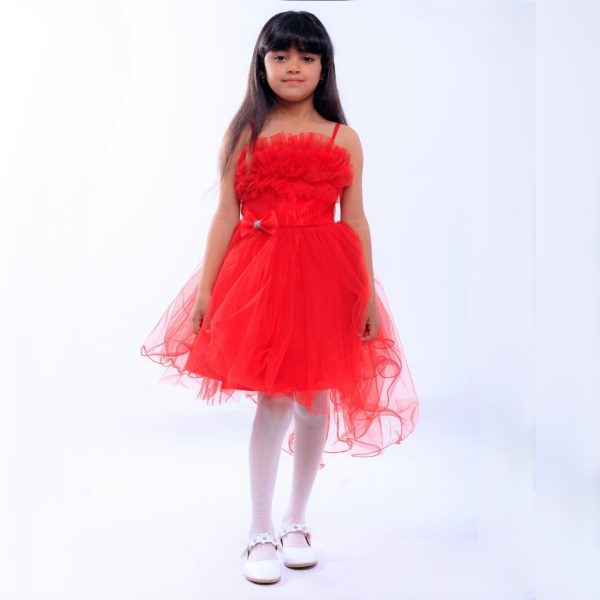 Party Dress For Little Girls – M113 – RED