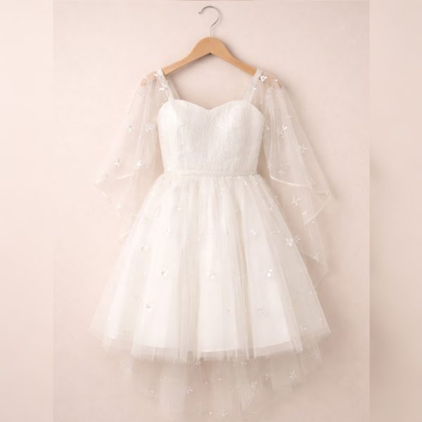 Party Dress For Little Girls – M823 – WHITE