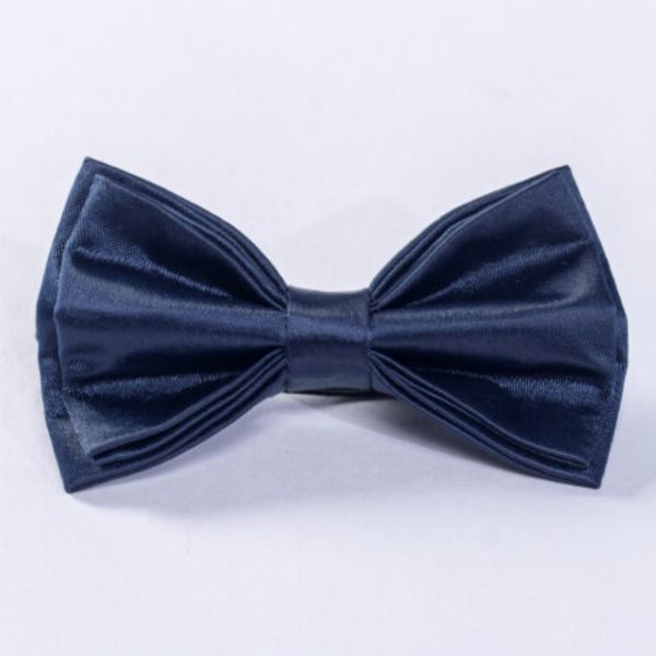 Kids Classic Pre-Tied Bow Tie – NAVY SATIN