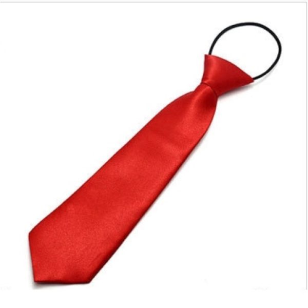 Pre-Tied Adjustable Formal Kids Tie – RED SATIN