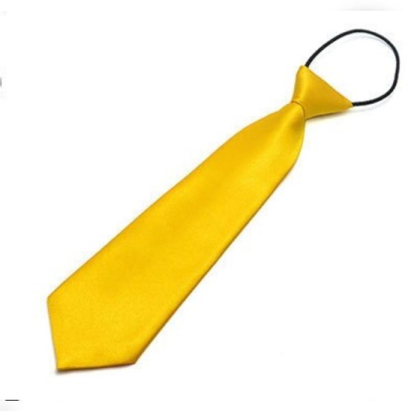 Pre-Tied Adjustable Formal Kids Tie – YELLOW SATIN