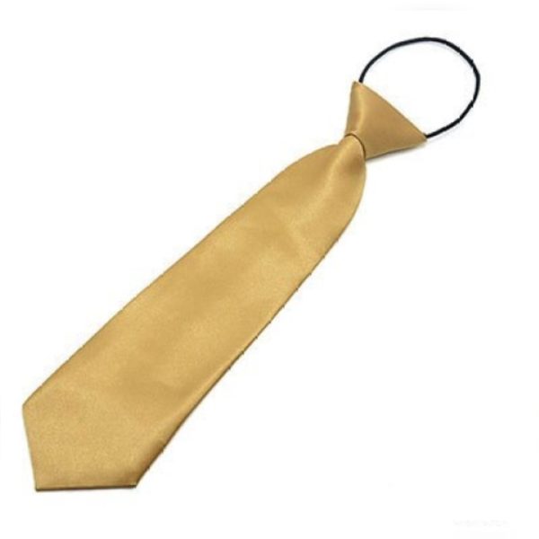 Pre-Tied Adjustable Formal Kids Tie – GOLD SATIN
