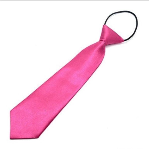 Pre-Tied Adjustable Formal Kids Tie – PINK SATIN