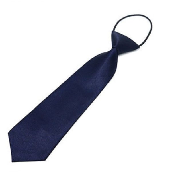 Pre-Tied Adjustable Formal Kids Tie – NAVY SATIN