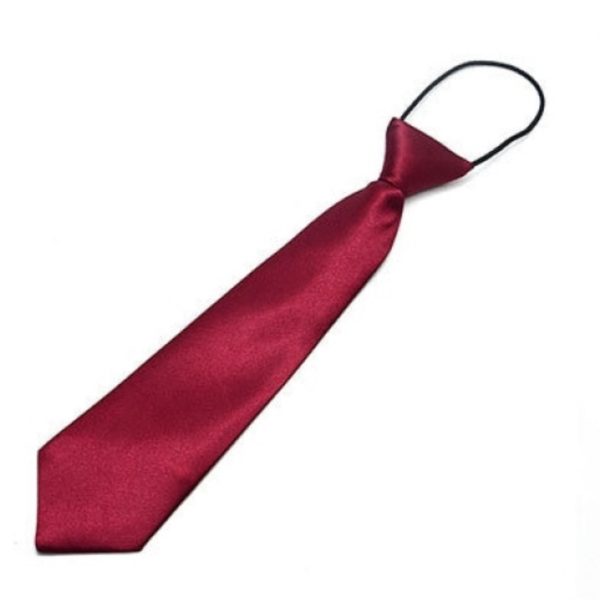 Pre-Tied Adjustable Formal Kids Tie – WINE SATIN
