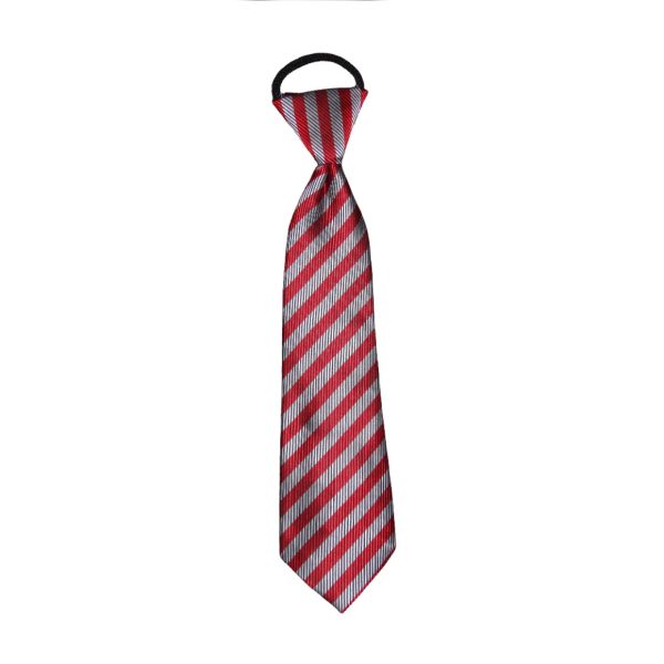 Pre-Tied Adjustable Formal Kids Tie – RED/GRAY