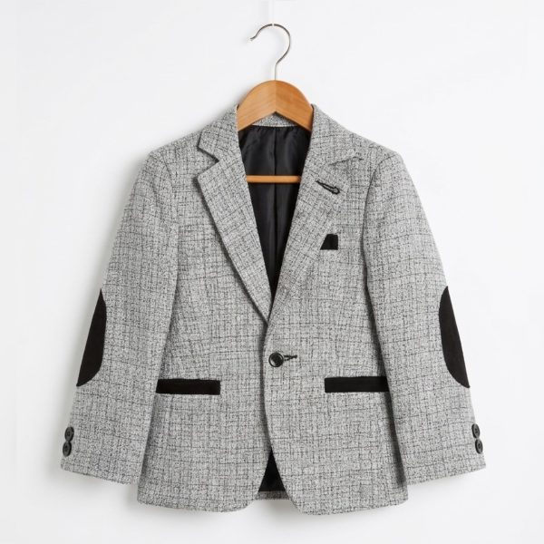 Boys Casual Blazer - STRIPED GRAY