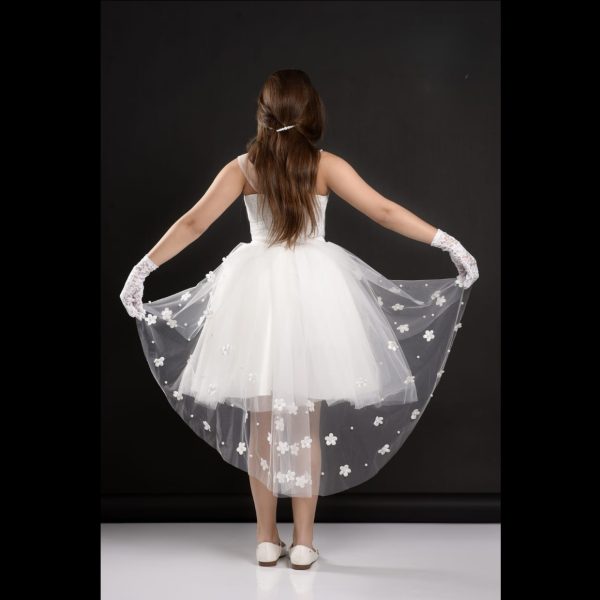 Party Dress For Little Girls – M405 – WHITE