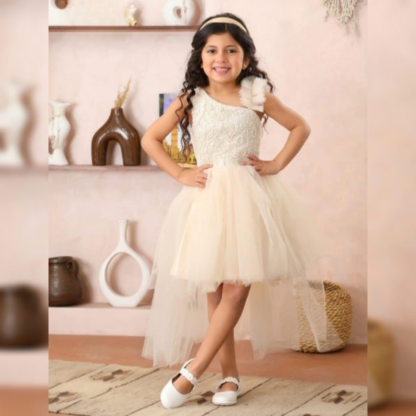 Party Dress For Little Girls – M603 – OFFWHITE