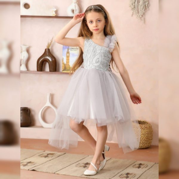 Party Dress For Little Girls – M602 – SILVER