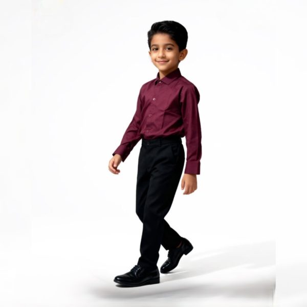 Long Sleeve Dress Kids Shirts – WINE