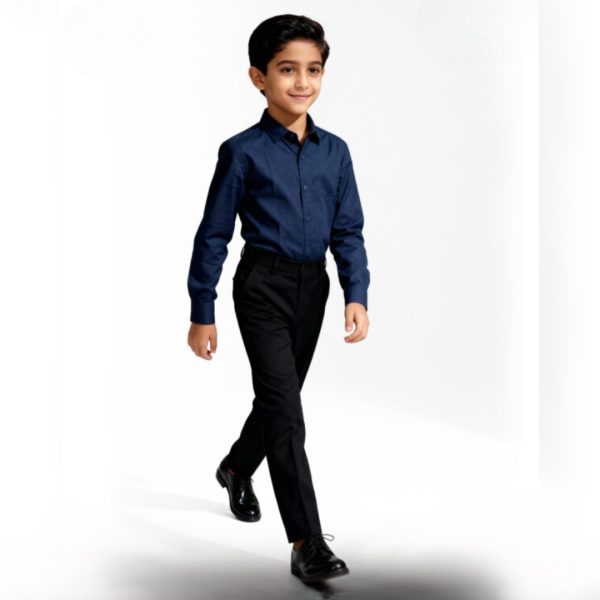Long Sleeve Dress Kids Shirts – NAVY