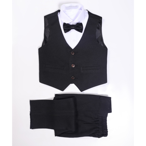 Boys’ 4-Piece Formal Suit Set – BLACK