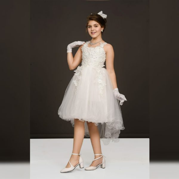 Party Dress For Little Girls – M2100 – WHITE