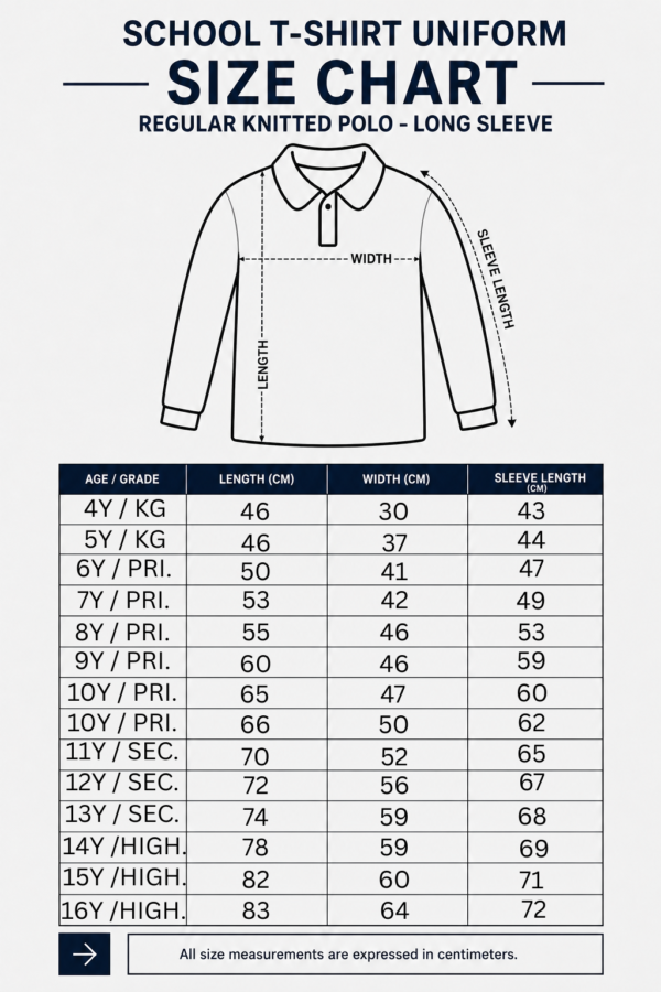 Add a subheading Kids Long Sleeve School Polo Shirt – BabyBlue with Navy Collar